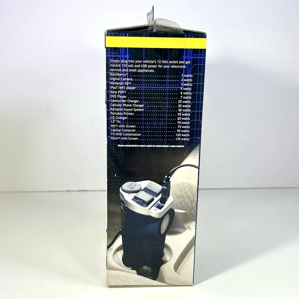 Vintage‎ RoadPro DC to AC Power Inverter Drive 200 Watts Cup Holder Design NEW